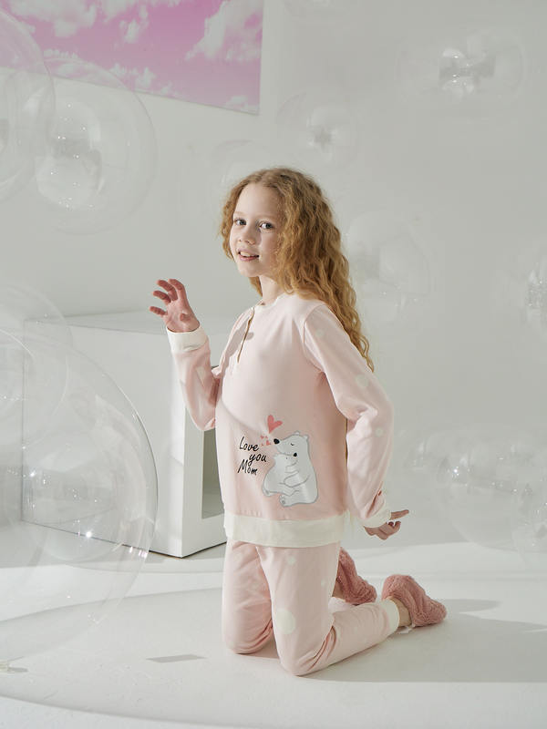 Детско горнище на пижама "Pink Girl"