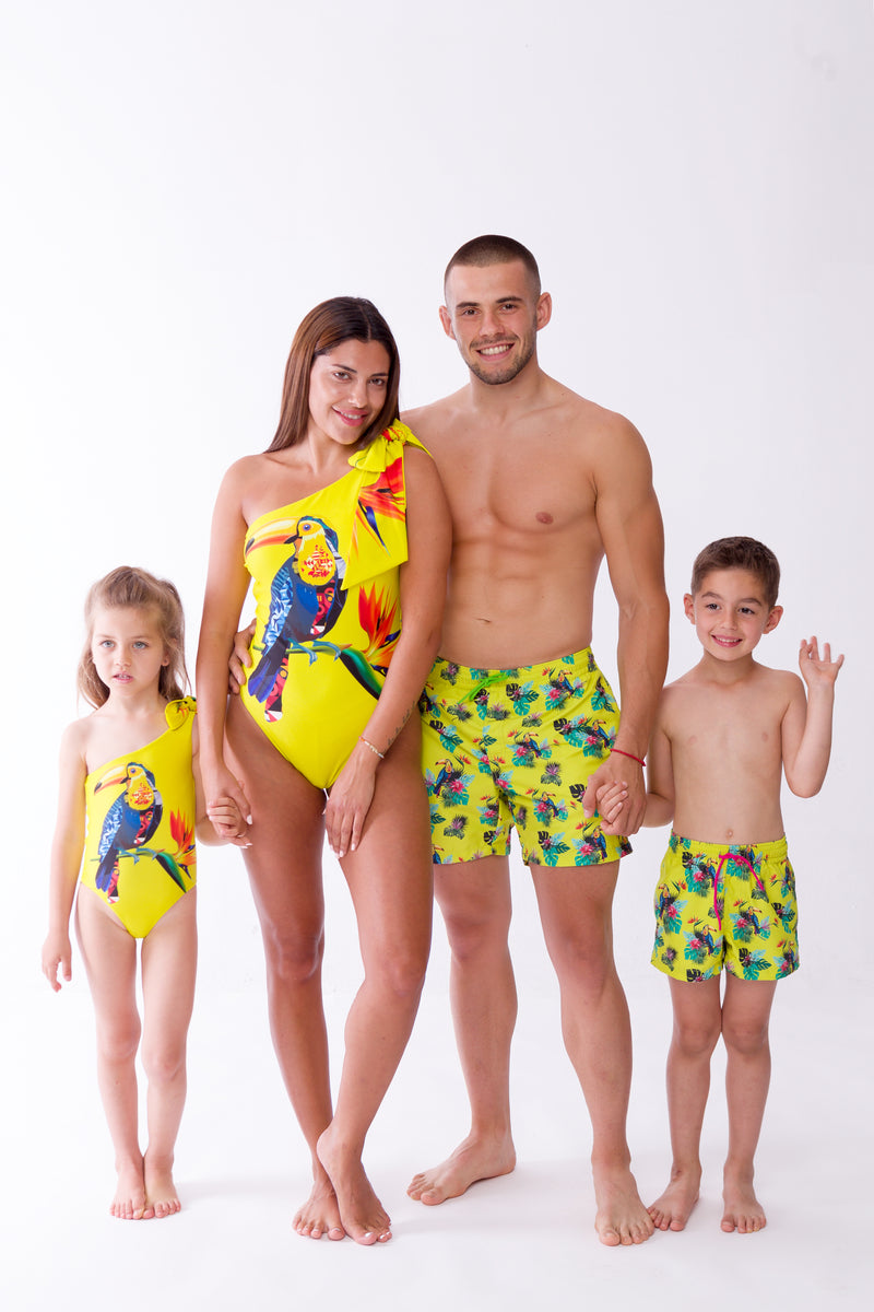 Детски бански "Toucan Yellow-Girl"