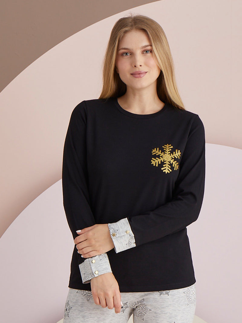 Горнище на пижама "Golden snowflake"