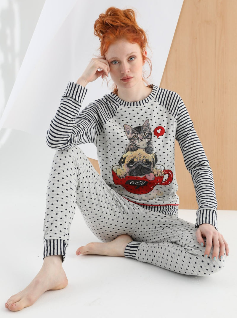 Комплект дамска пижама "Cute animals"