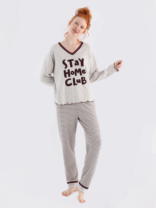 Комплект дамска пижама  "Stay home club"