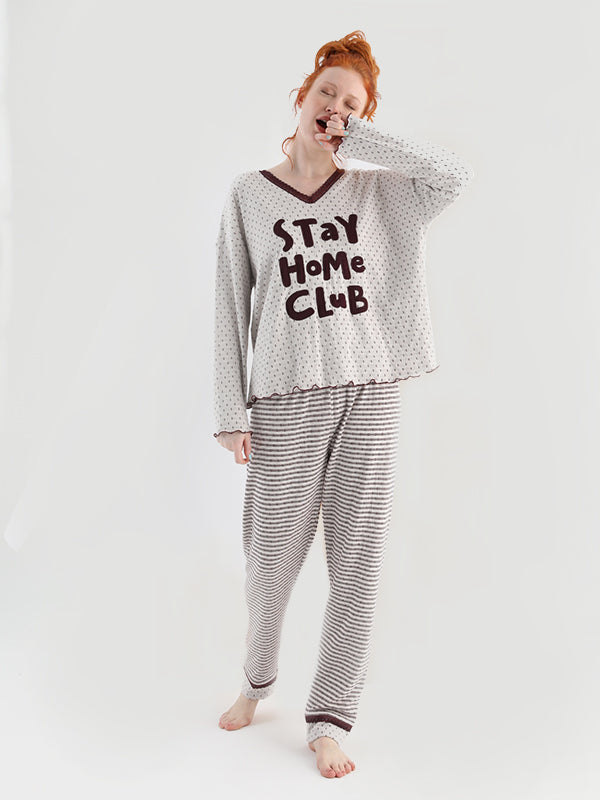 Долнище на пижама "Stay home club"