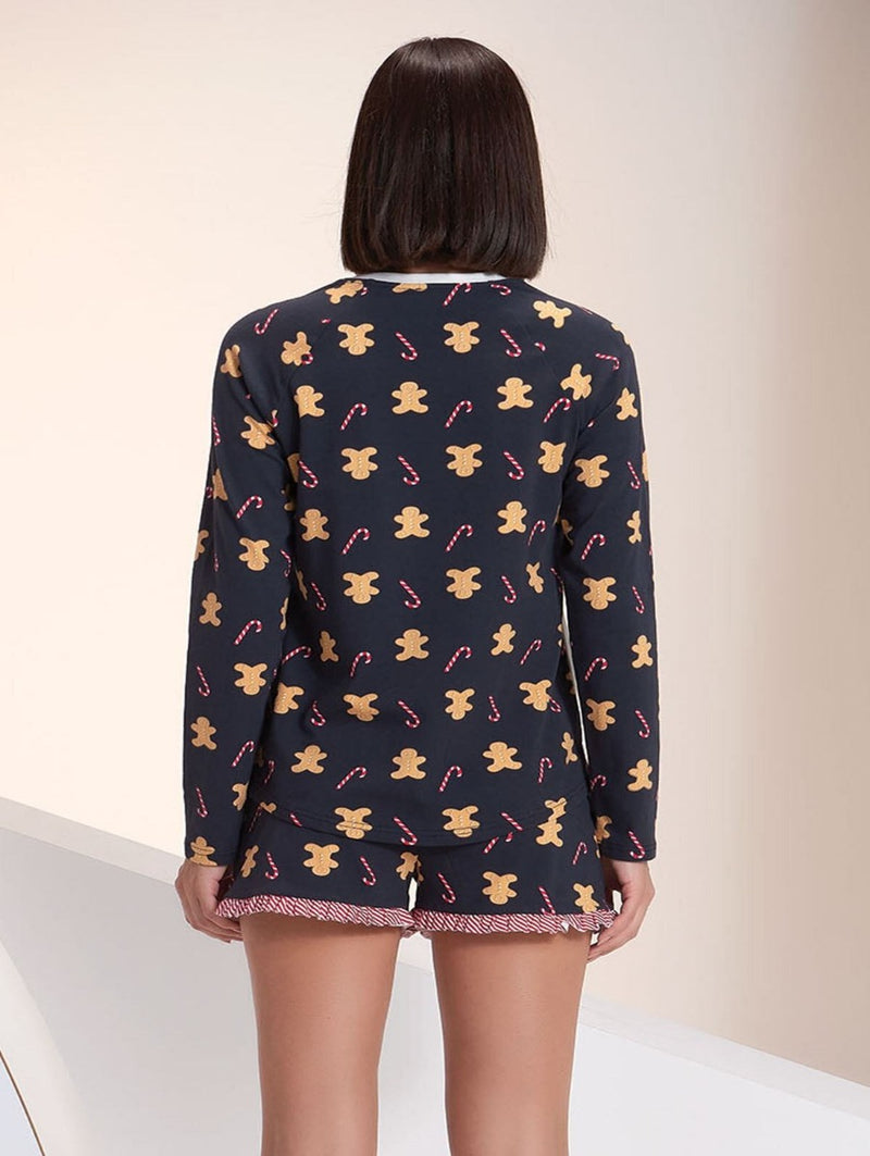 Горнище на пижама - джинджифилени човечета