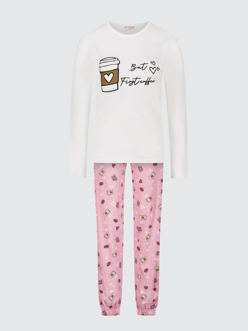 Долнище на пижама "But first coffee"