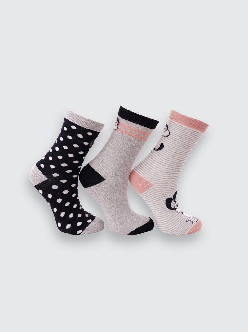Koмплект дамски чорапи "Dog's life" на точки, в сиво и на райе