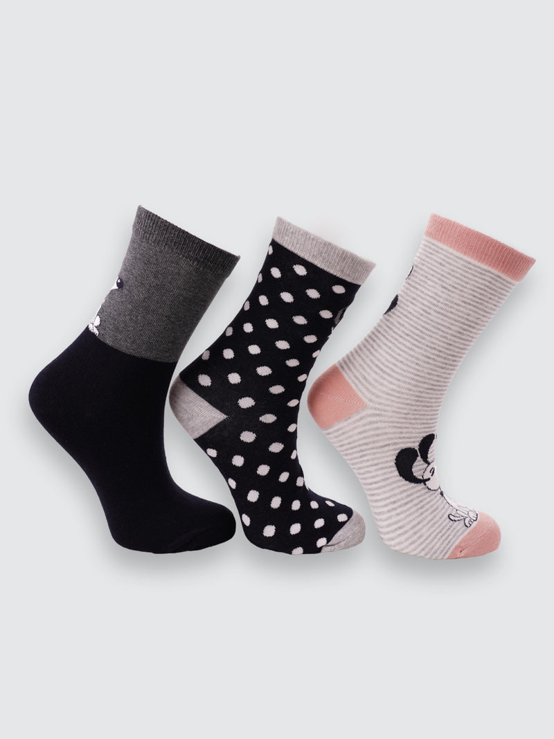 Koмплект дамски чорапи "Dog's life" на райе, на точки и в сиво