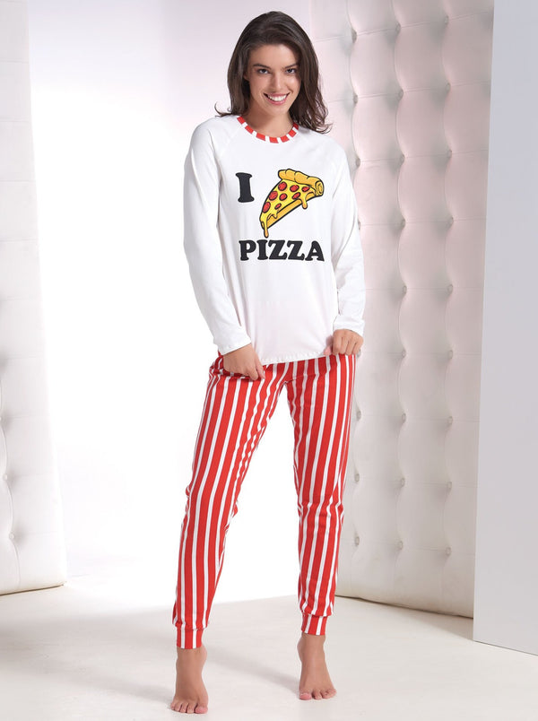 Комплект дамска пижама "Pizza stripes"