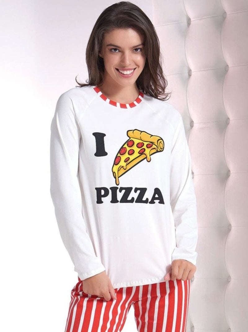 Комплект дамска пижама "Pizza stripes"