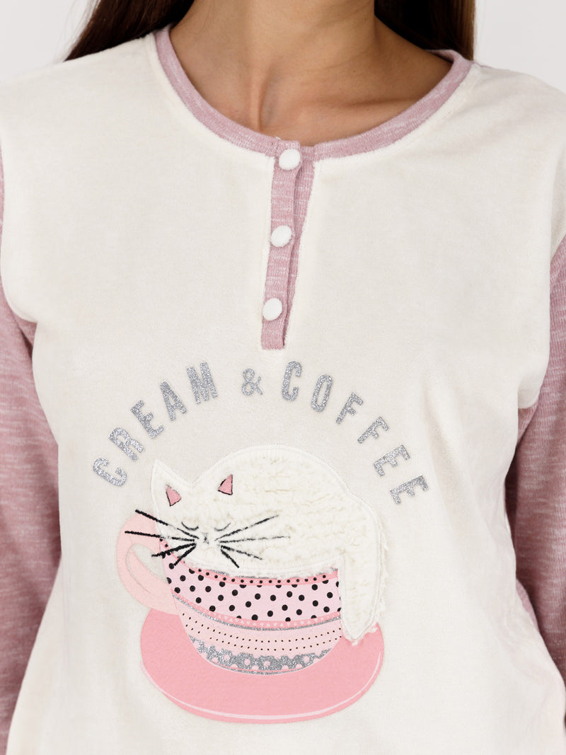 Горнище на пижама "Coffee § Cat"