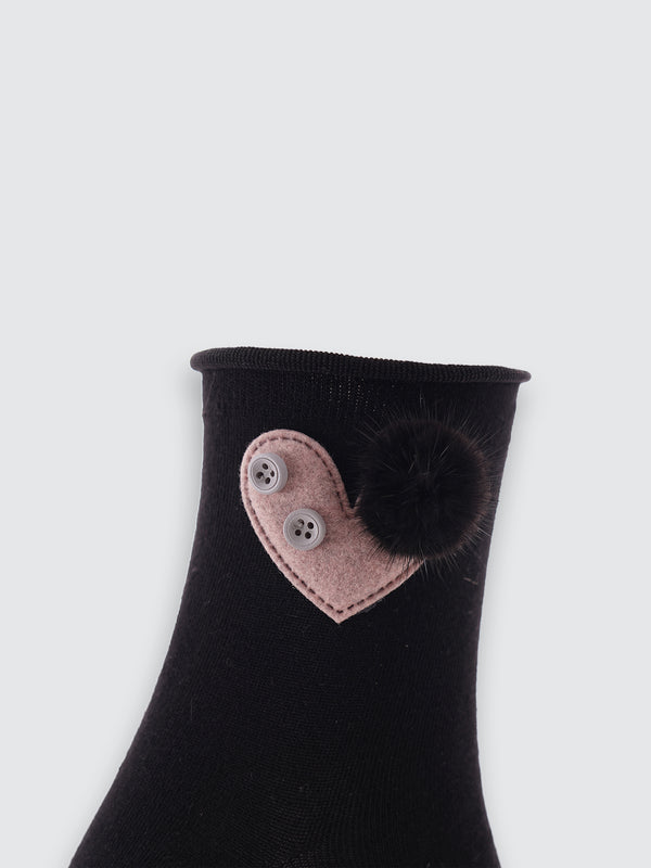Дамски къси чорапи "Fluffy heart"
