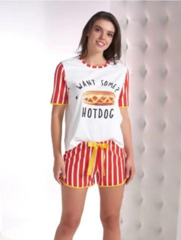 Комплект дамска пижама "Hot dog"