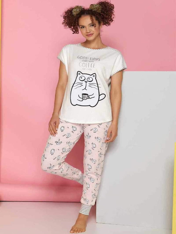 Горнище на пижама - котка