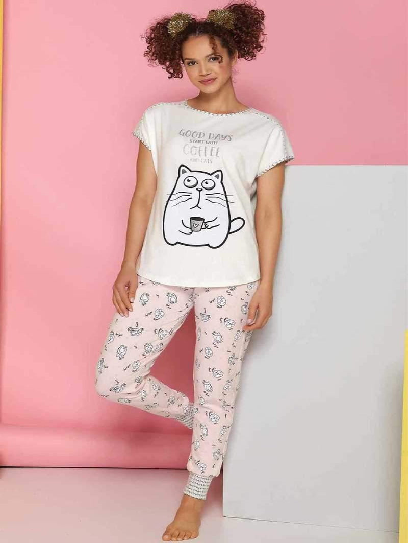 Долнище на пижама - котка