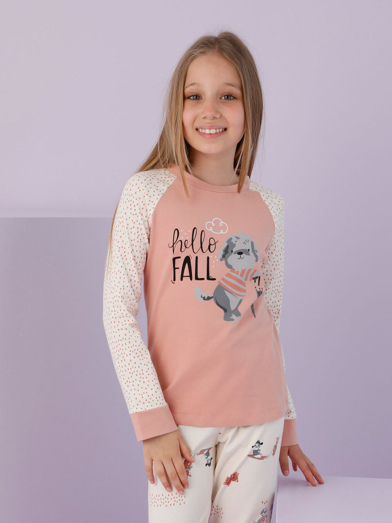 Горнище на детска пижама "Hello fall"